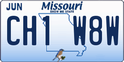 MO license plate CH1W8W