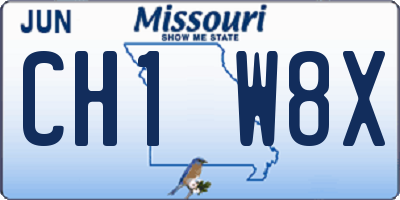 MO license plate CH1W8X