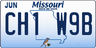 MO license plate CH1W9B