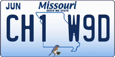 MO license plate CH1W9D
