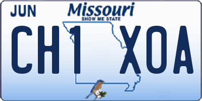 MO license plate CH1X0A