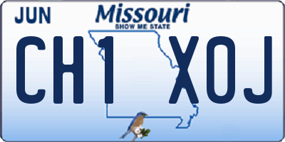 MO license plate CH1X0J