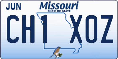 MO license plate CH1X0Z