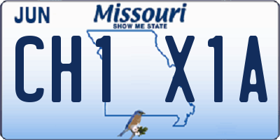 MO license plate CH1X1A