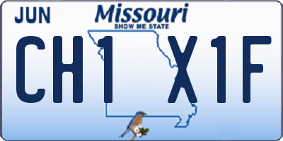 MO license plate CH1X1F