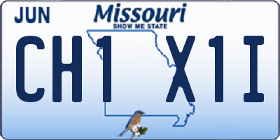 MO license plate CH1X1I