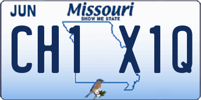 MO license plate CH1X1Q