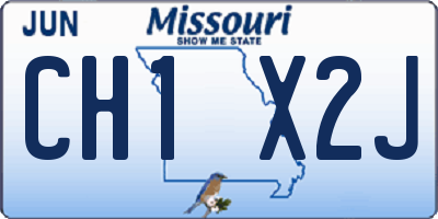 MO license plate CH1X2J