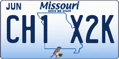 MO license plate CH1X2K