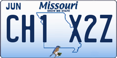 MO license plate CH1X2Z
