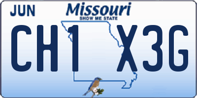 MO license plate CH1X3G
