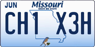 MO license plate CH1X3H