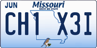 MO license plate CH1X3I
