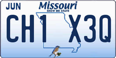 MO license plate CH1X3Q