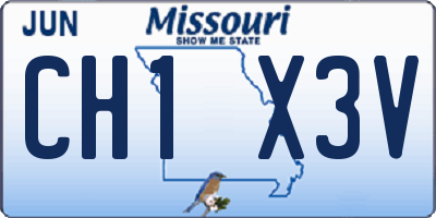 MO license plate CH1X3V