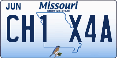 MO license plate CH1X4A