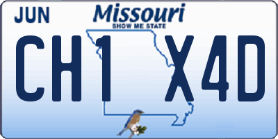 MO license plate CH1X4D