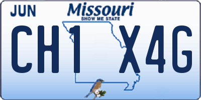 MO license plate CH1X4G
