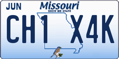MO license plate CH1X4K