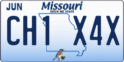 MO license plate CH1X4X