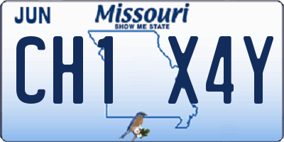 MO license plate CH1X4Y