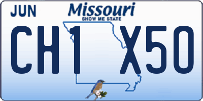 MO license plate CH1X5O