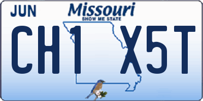 MO license plate CH1X5T