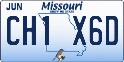 MO license plate CH1X6D