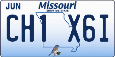 MO license plate CH1X6I