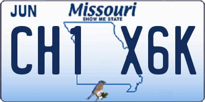 MO license plate CH1X6K