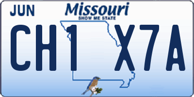MO license plate CH1X7A