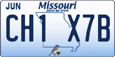 MO license plate CH1X7B