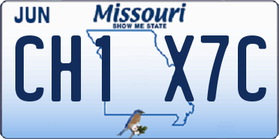 MO license plate CH1X7C