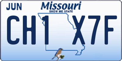 MO license plate CH1X7F