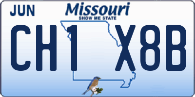 MO license plate CH1X8B