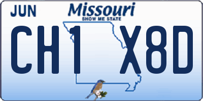 MO license plate CH1X8D