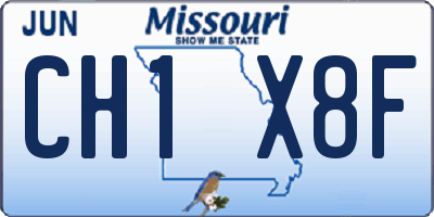 MO license plate CH1X8F