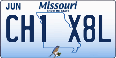 MO license plate CH1X8L