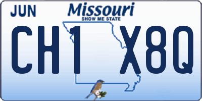 MO license plate CH1X8Q