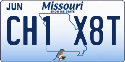 MO license plate CH1X8T