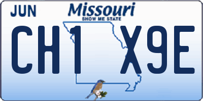 MO license plate CH1X9E