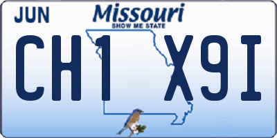 MO license plate CH1X9I