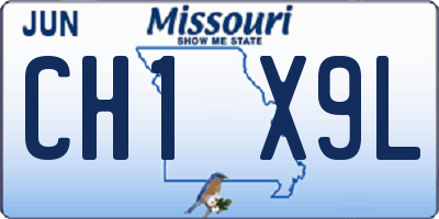 MO license plate CH1X9L