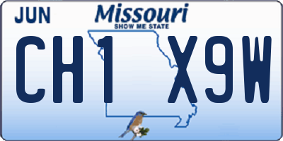 MO license plate CH1X9W