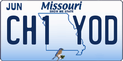 MO license plate CH1Y0D