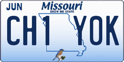 MO license plate CH1Y0K