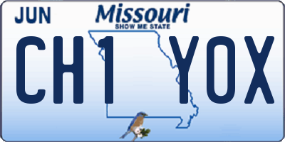 MO license plate CH1Y0X