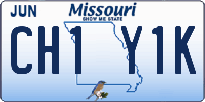 MO license plate CH1Y1K