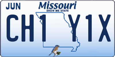 MO license plate CH1Y1X