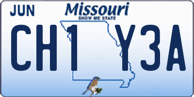 MO license plate CH1Y3A